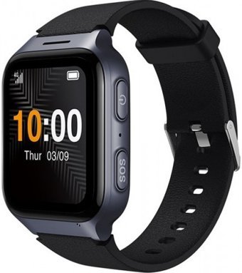 TCL Movetime MT43A (MT43AX) Su Geçirmez 45 mm Silikon Kordon Kare Kameralı Unisex Sim Kartlı Akıllı Saat Siyah