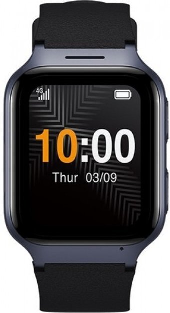 TCL Movetime MT43A (MT43AX) Su Geçirmez 45 mm Silikon Kordon Kare Kameralı Unisex Sim Kartlı Akıllı Saat Siyah