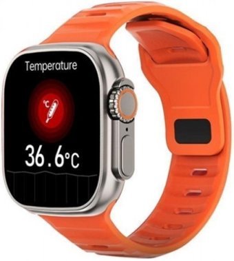 Vothoon DT8 Ultra Su Geçirmez Silikon Kordon Kare Unisex Akıllı Saat Turuncu
