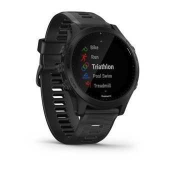 Garmin Forerunner 945 Su Geçirmez 47 mm Silikon Kordon Daire Unisex Akıllı Saat Siyah