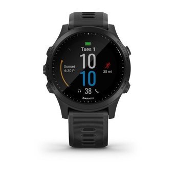 Garmin Forerunner 945 Su Geçirmez 47 mm Silikon Kordon Daire Unisex Akıllı Saat Siyah