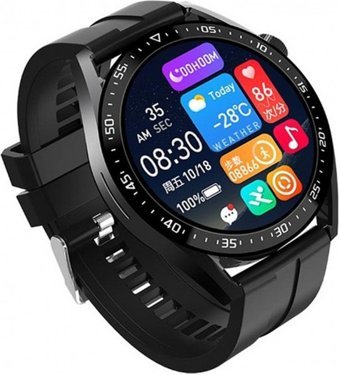 Winex 3 Pro Su Geçirmez Silikon Kordon Daire Tansiyon Ölçen Unisex Akıllı Saat Siyah