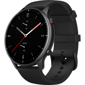 Amazfit GTR 2 Sport Su Geçirmez 46.4 mm Silikon Kordon Daire Unisex Akıllı Saat Siyah