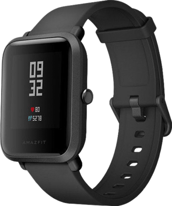 Amazfit Bip (A1608) Su Geçirmez Silikon Kordon Kare Unisex Akıllı Saat Siyah