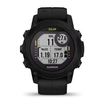 Garmin Descent G1 Solar Su Geçirmez 45.5 mm Silikon Kordon Daire Unisex Akıllı Saat Siyah