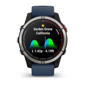 Garmin quatix 7 Sapphire (010-02582-61) Su Geçirmez 47 mm Silikon Kordon Daire Unisex Akıllı Saat Mavi