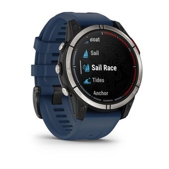 Garmin quatix 7 Sapphire (010-02582-61) Su Geçirmez 47 mm Silikon Kordon Daire Unisex Akıllı Saat Mavi