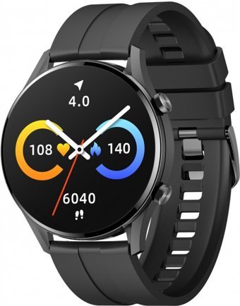 Imilab W12 Su Geçirmez 46 mm Silikon Kordon Daire Unisex Akıllı Saat Siyah