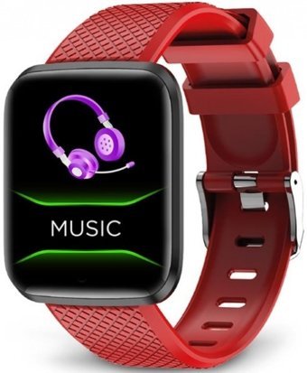 Polosmart PSSW11 42 mm Kordon Kare Unisex Akıllı Saat Kırmızı