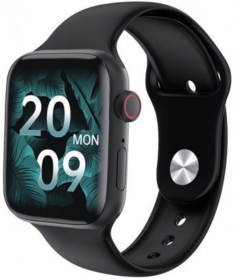 Winex HW22 Plus Su Geçirmez 43.4 mm Silikon Kordon Kare Tansiyon Ölçen Unisex Akıllı Saat Siyah