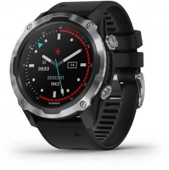 Garmin Descent Mk2 (010-02132-00) Su Geçirmez 52 mm Silikon Kordon Daire Unisex Akıllı Saat Siyah