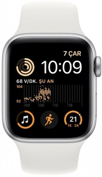 Apple Watch SE 2 Cellular Apple Uyumlu WatchOS Su Geçirmez 40 mm Silikon Kordon Kare Unisex Sim Kartlı Akıllı Saat Beyaz