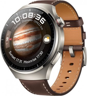 Huawei Watch 4 Pro Classic Su Geçirmez 47.6 mm Deri Kordon Daire Tansiyon Ölçen Unisex Sim Kartlı Akıllı Saat Kahverengi