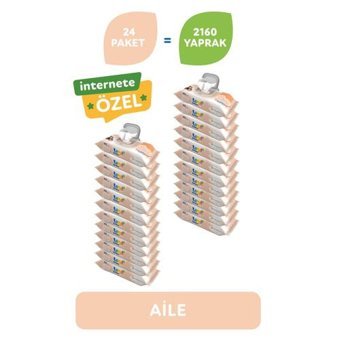 Uni Baby Aile 90 Yaprak 24'lü Paket Islak Mendil