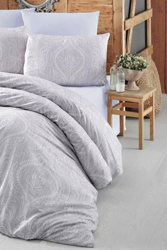 Depomaxx Ranforce Dört Mevsim 160 x 220 cm Desenli Tek Kişilik Nevresim Takımı Gri