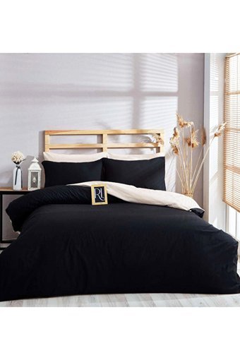 Mira Home Pamuk Polyester Dört Mevsim 160 x 200 cm Düz Tek Kişilik Nevresim Takımı Siyah