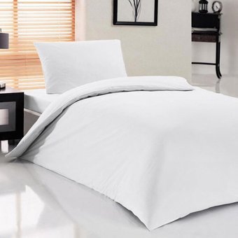 Çeyiz Diyarı Pure Ranforce Dört Mevsim 160 x 200 cm Düz Tek Kişilik Nevresim Takımı Beyaz