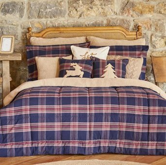 Karaca Home Pamuk Kışlık 160 x 220 cm Çizgili Tek Kişilik Nevresim Takımı Lacivert
