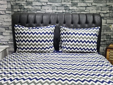 Çeyiz Diyarı Pure Ranforce Dört Mevsim 160 x 220 cm Zikzak Tek Kişilik Nevresim Takımı Lacivert