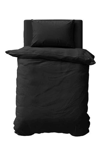 Makiteks Pamuk Dört Mevsim 160 x 220 cm Düz Tek Kişilik Nevresim Takımı Siyah