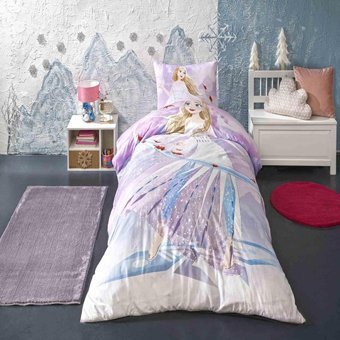 Nevresim Dünyası Ranforce Dört Mevsim 160 x 220 cm Lastikli Desenli Tek Kişilik Nevresim Takımı Pembe