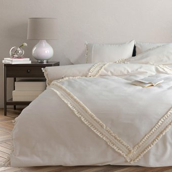 Ndc Home Keten Yazlık 160 x 220 cm Modern Tek Kişilik Nevresim Takımı Ekru