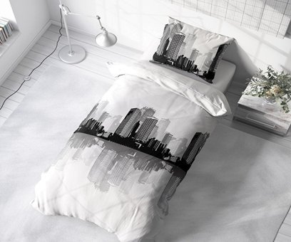Makiteks Pamuk Dört Mevsim 160 x 220 cm Şehir Tek Kişilik Nevresim Takımı Beyaz