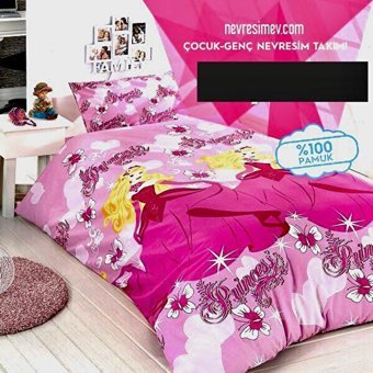 Metin Ev Pamuk Dört Mevsim 160 x 220 cm Prenses Tek Kişilik Nevresim Takımı Pembe