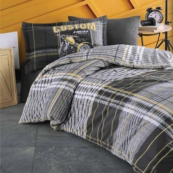 Nevresim Dünyası Ranforce Dört Mevsim 160 x 220 cm Genç Tek Kişilik Nevresim Takımı Sarı