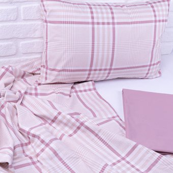 Bimotif Pamuk Kışlık 160 x 220 cm Çizgili Tek Kişilik Nevresim Takımı Pudra
