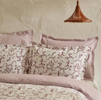 Karaca Home Pamuk Dört Mevsim 160 x 220 cm Çiçekli Tek Kişilik Nevresim Takımı Bordo