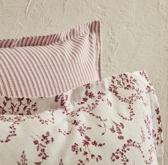 Karaca Home Pamuk Dört Mevsim 160 x 220 cm Çiçekli Tek Kişilik Nevresim Takımı Bordo