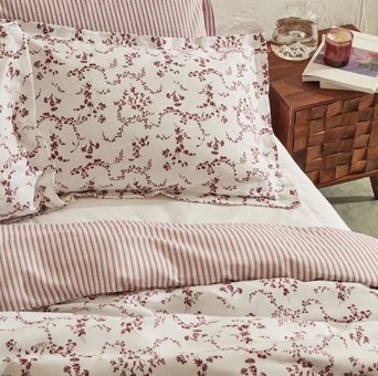 Karaca Home Pamuk Dört Mevsim 160 x 220 cm Çiçekli Tek Kişilik Nevresim Takımı Bordo