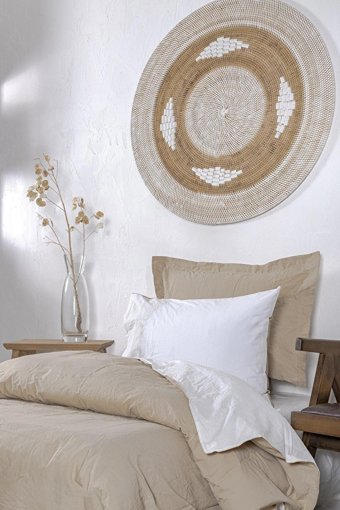 Ecocotton Pamuk Dört Mevsim 160 x 220 cm Düz Tek Kişilik Nevresim Takımı Bej