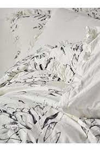 Ecocotton Pamuk Dört Mevsim 160 x 220 cm Yaprak Tek Kişilik Nevresim Takımı Bej Siyah