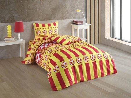 Çeyiz Diyarı Kışlık 160 x 200 cm Taraftar Tek Kişilik Nevresim Takımı Kırmızı