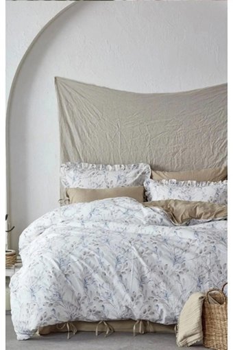 Ecocotton Pamuk Dört Mevsim 160 x 220 cm Çiçekli Tek Kişilik Nevresim Takımı Çok Renkli