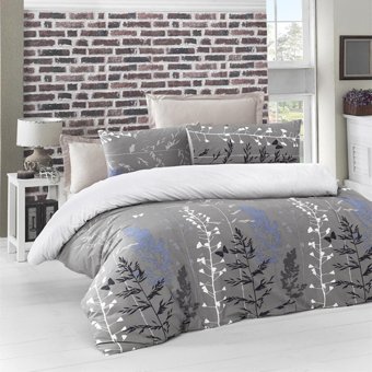 Komfort Home Ranforce Kışlık 160 x 220 cm Yaprak Tek Kişilik Nevresim Takımı Gri