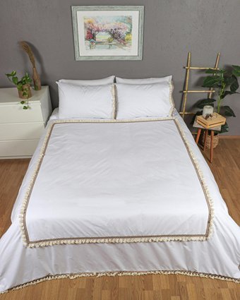 Ndc Home Pamuk Dört Mevsim 160 x 220 cm Düz Tek Kişilik Nevresim Takımı Beyaz