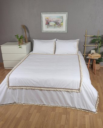 Ndc Home Pamuk Dört Mevsim 160 x 220 cm Düz Tek Kişilik Nevresim Takımı Beyaz