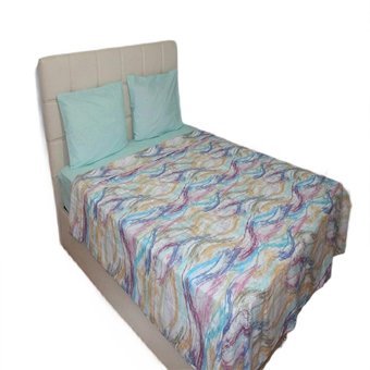 More Home Pamuk Dört Mevsim 160 x 220 cm Lastikli Çizgili Tek Kişilik Nevresim Takımı Yeşil