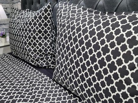 Çeyiz Diyarı Elips Ranforce Dört Mevsim 160 x 220 cm Elips Tek Kişilik Nevresim Takımı Siyah