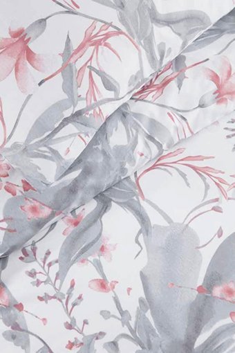 Luxart Pamuk Dört Mevsim 160 x 220 cm Lastikli Çiçekli Tek Kişilik Nevresim Takımı Gri Pudra