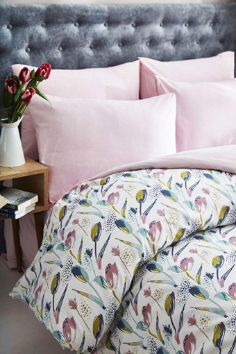 Mira Home Pamuk Polyester Dört Mevsim 160 x 200 cm Çiçekli Tek Kişilik Nevresim Takımı Beyaz