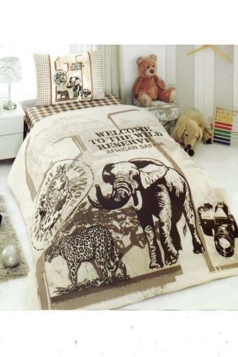 Makiteks Pamuk Dört Mevsim 160 x 220 cm Hayvan Tek Kişilik Nevresim Takımı Çok Renkli