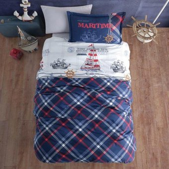 Nevresim Dünyası Ranforce Dört Mevsim 160 x 220 cm Deniz Tek Kişilik Nevresim Takımı Lacivert