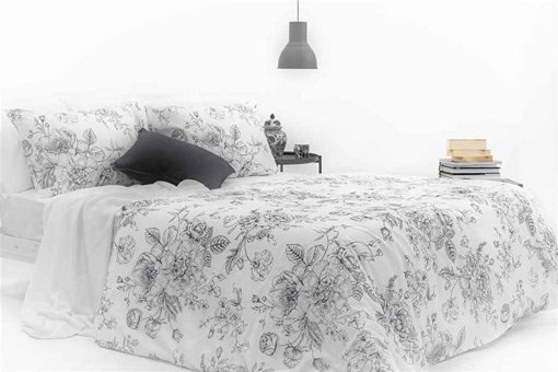 Makiteks Pamuk Dört Mevsim 160 x 220 cm Çiçekli Tek Kişilik Nevresim Takımı Gri