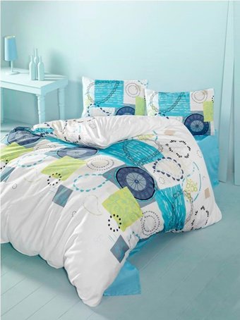 Komfort Home Ranforce Kışlık 160 x 220 cm Desenli Tek Kişilik Nevresim Takımı Mavi