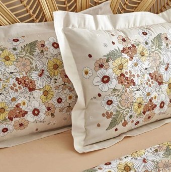 Karaca Home Pamuk Dört Mevsim 160 x 220 cm Çiçekli Tek Kişilik Nevresim Takımı Bej