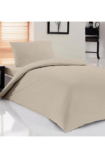 Çeyiz Diyarı Pure Ranforce Dört Mevsim 160 x 200 cm Düz Tek Kişilik Nevresim Takımı Krem